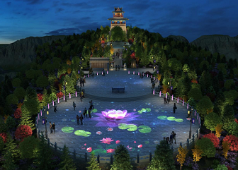 陜西佳縣白云山夜景照明規劃設計