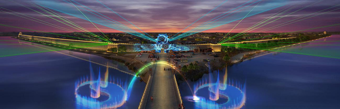 城樓燈光秀和水景秀 城樓燈光秀和水景秀